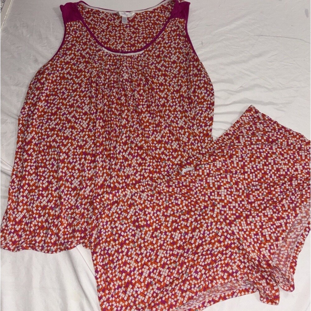 Secret Treasures Pajama Loungewear Extra Large Tank Top Shorts Geometric Soft C